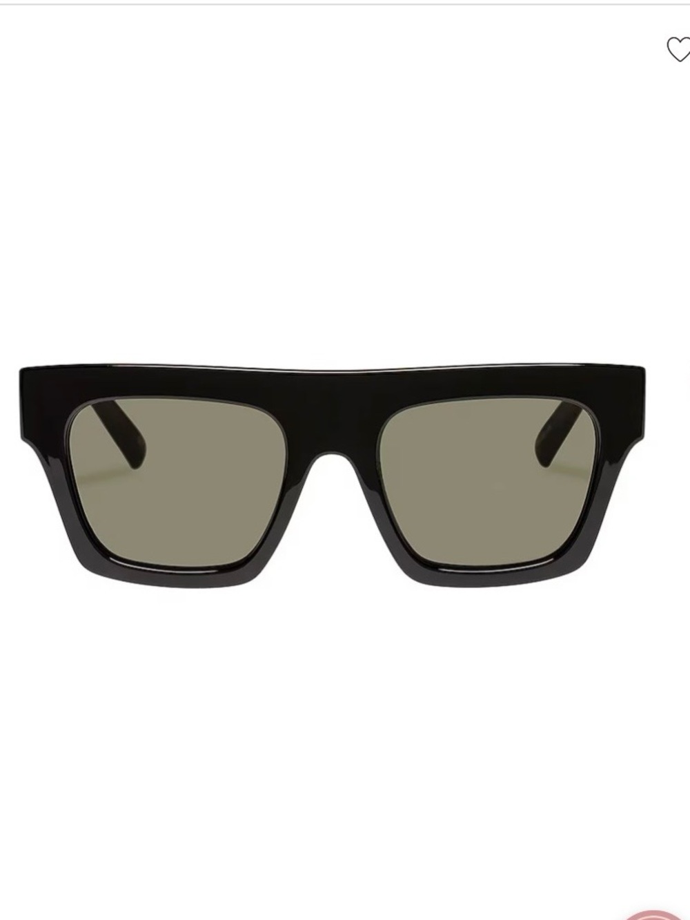Le Specs Black Rectangular Sunglasses with Green-Tinted Lenses